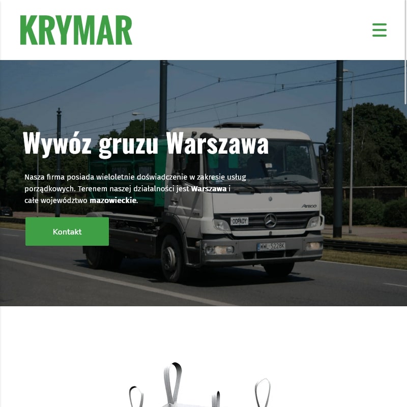 Warszawa - wywóz gruzu w workach