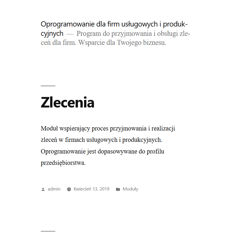 Oprogramowanie do zarządzania zleceniami
